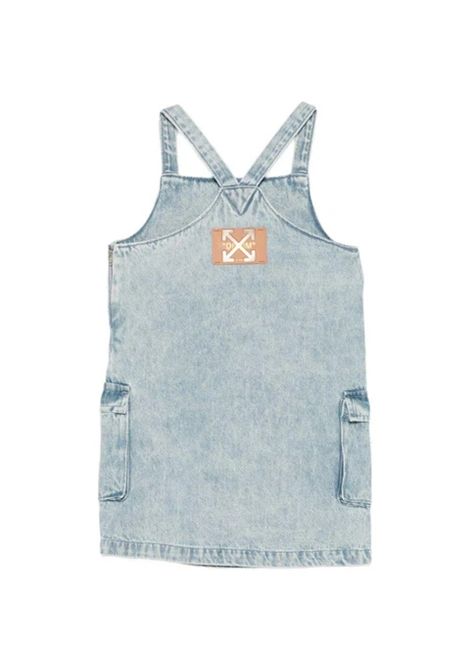 Salopette con stampa logo OFF WHITE KIDS | OGYM007S26DEN001452